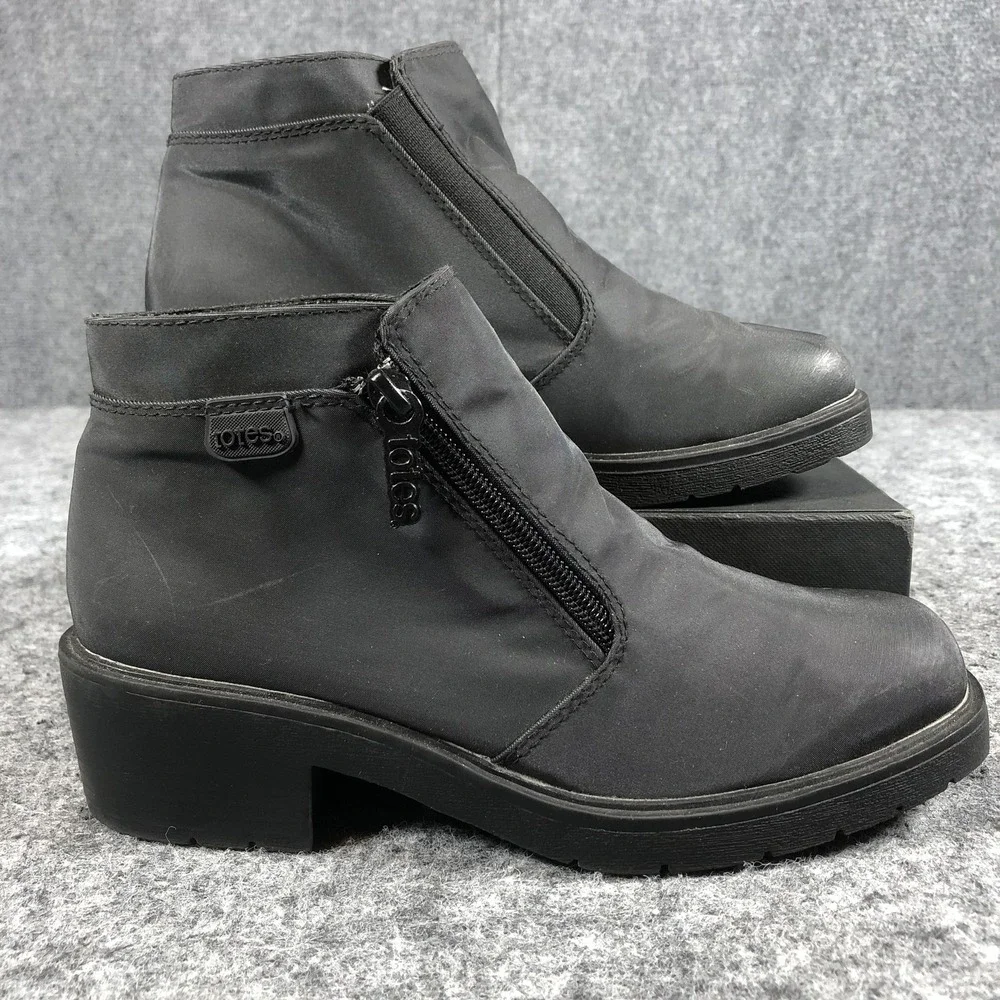 Totes Boots Womens Size 7 Black Piedmont‎ Ankle Block Heel Side Zip Booties